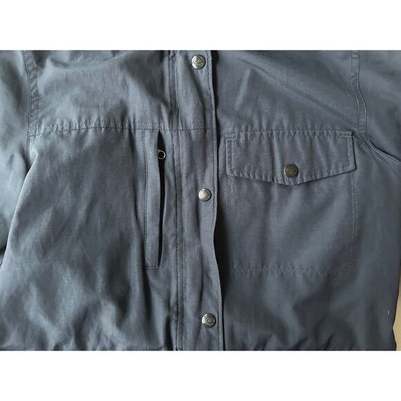 Woolrich Women's Navy Blue Lined Fall Raincoat Plaid Flannel Lining Small Petite - Picture 4 of 13